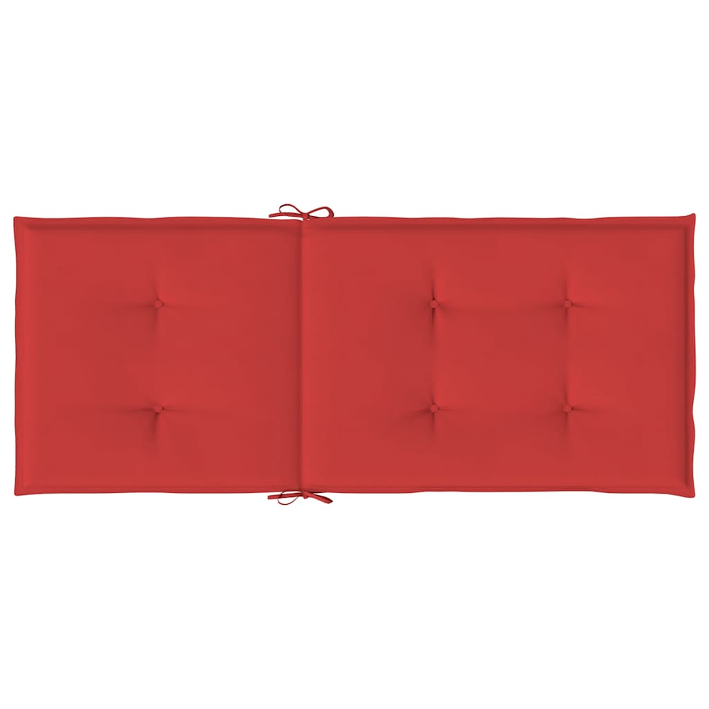 Cuscini per Sedie 4 pz Rossi 120x50x3 cm in Tessuto
