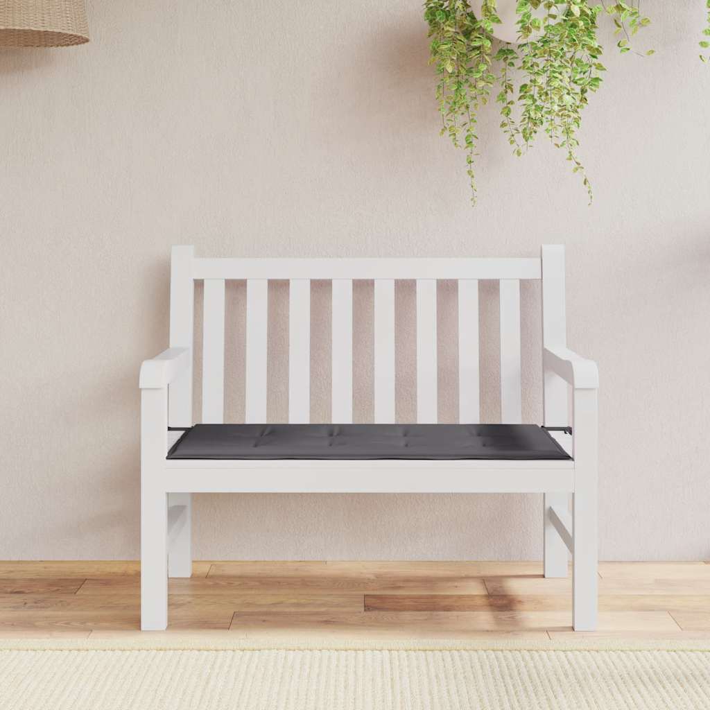 Cuscino per Panca Antracite 100x50x4 cm in Tessuto Oxford