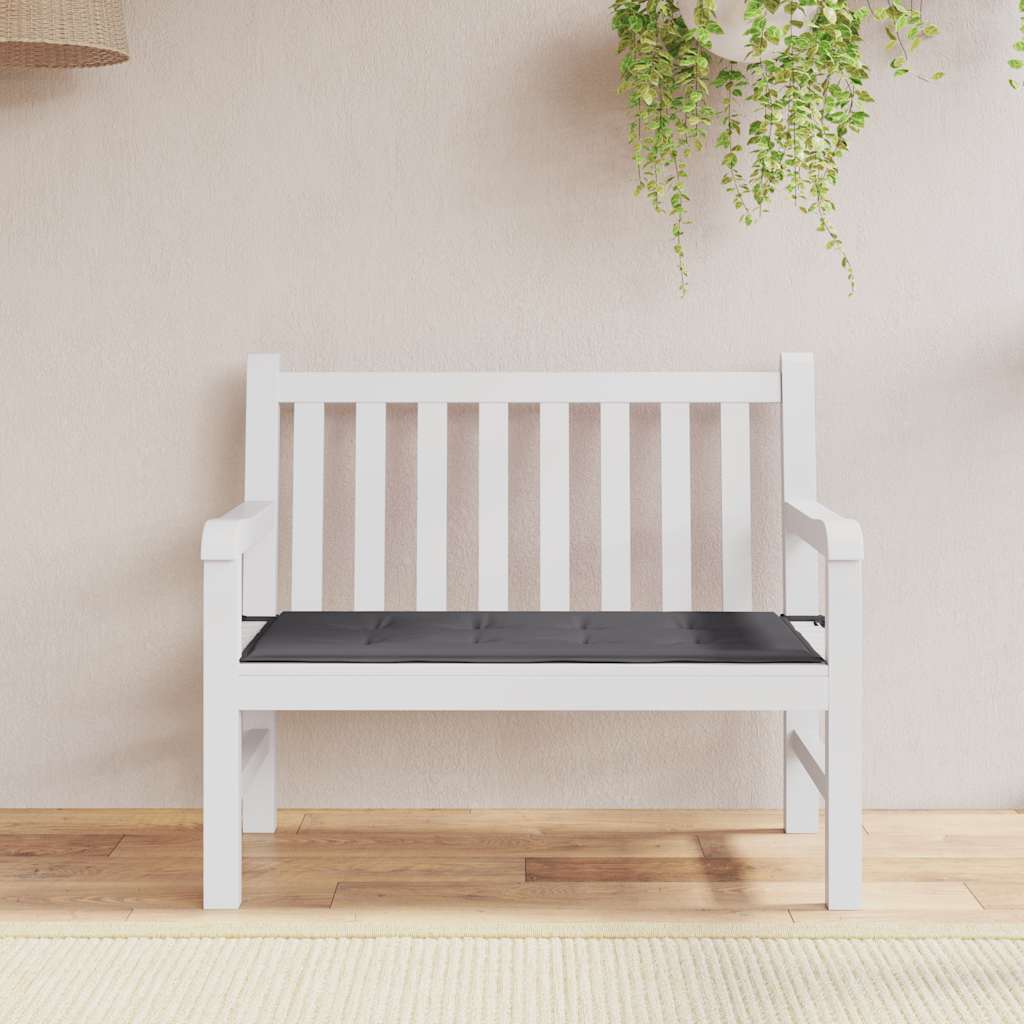 Cuscino per Panca Antracite 100x50x3 cm in Tessuto Oxford