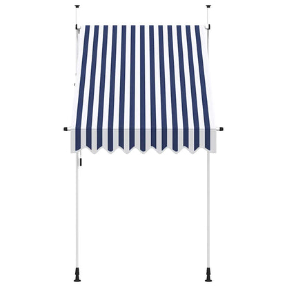 Tenda da Sole Retrattile Manuale 150 cm a Strisce Blu e Bianche | homemem39