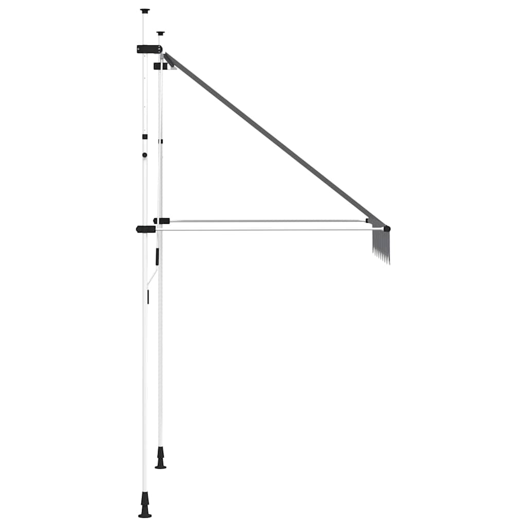 Tenda da Sole Retrattile Manuale 150 cm a Strisce Blu e Bianche | homemem39