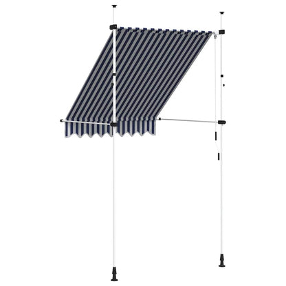 Tenda da Sole Retrattile Manuale 150 cm a Strisce Blu e Bianche | homemem39
