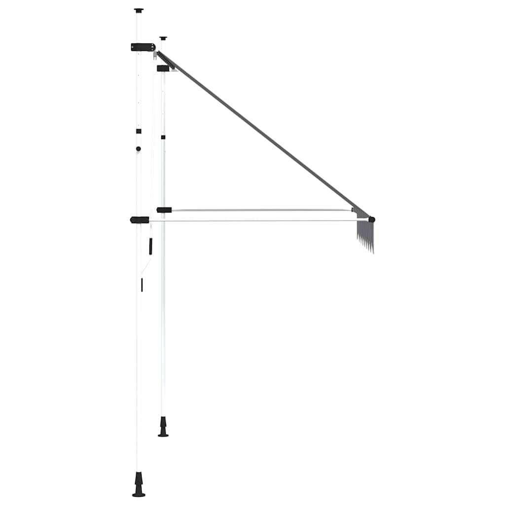 Tenda da Sole Retrattile Manuale 200 cm a Strisce Blu e Bianche | homemem39