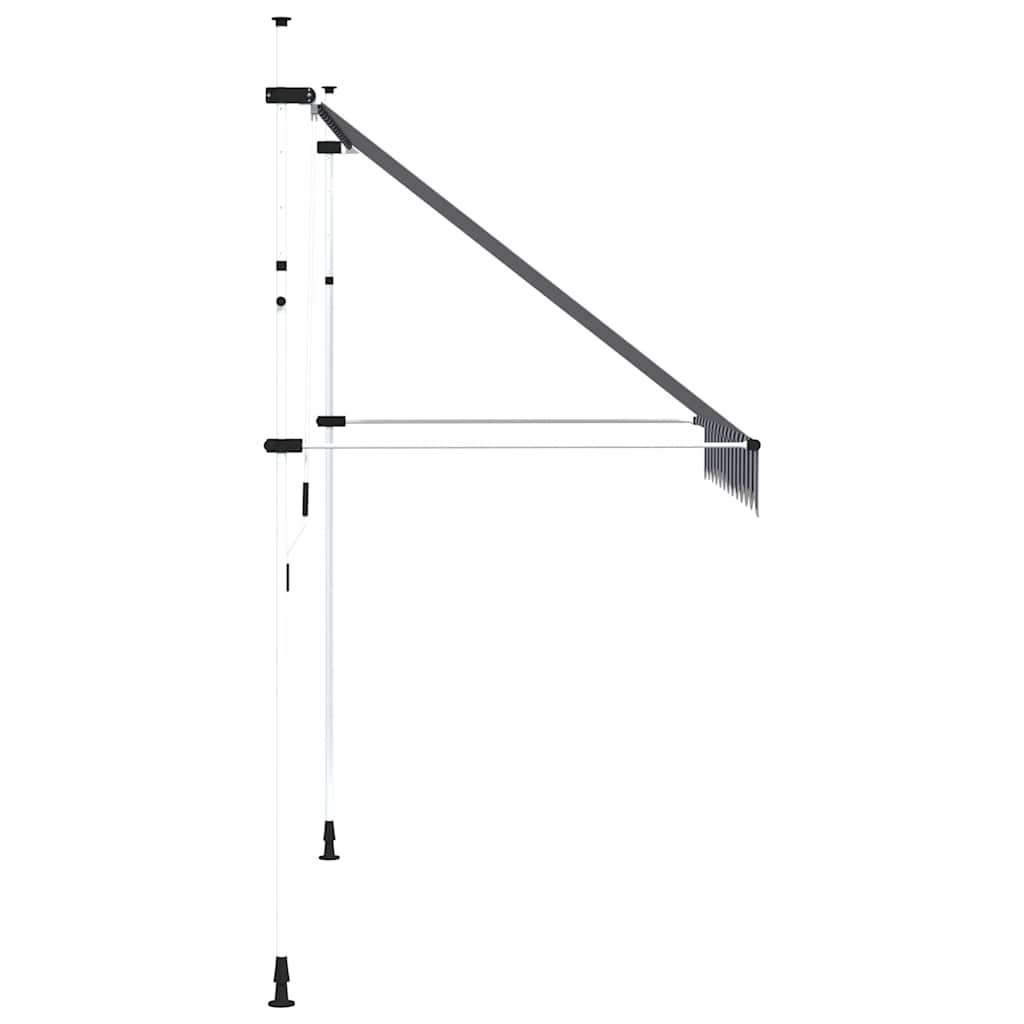 Tenda da Sole Retrattile Manuale 250 cm a Strisce Blu e Bianche | homemem39