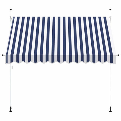 Tenda da Sole Retrattile Manuale 300 cm a Strisce Blu e Bianche