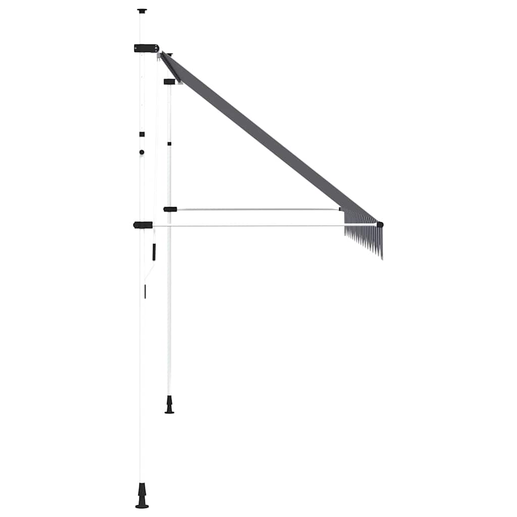 Tenda da Sole Retrattile Manuale 350 cm a Strisce Blu e Bianche