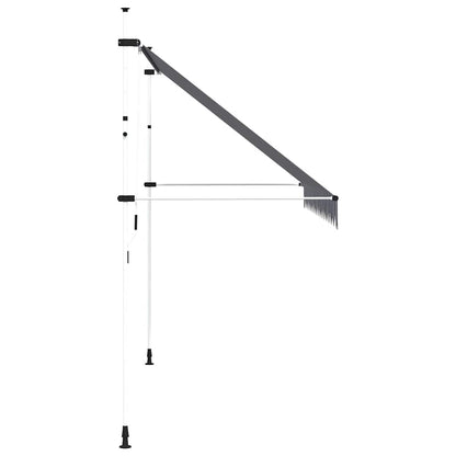 Tenda da Sole Retrattile Manuale 350 cm a Strisce Blu e Bianche