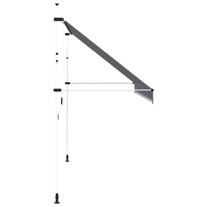 Tenda da Sole Retrattile Manuale 400 cm a Strisce Blu e Bianche