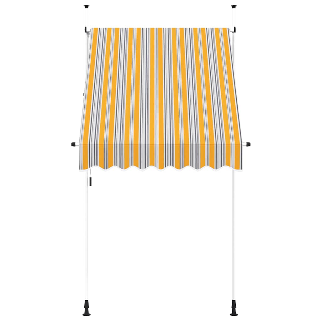 Tenda da Sole Retrattile Manuale 150 cm a Strisce Blu e Gialle | homemem39