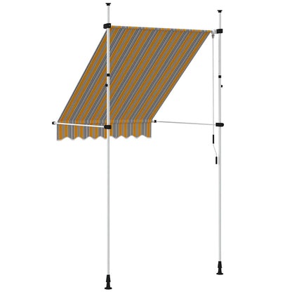 Tenda da Sole Retrattile Manuale 150 cm a Strisce Blu e Gialle | homemem39