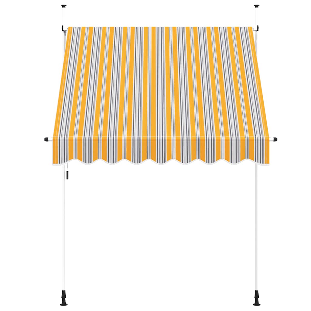 Tenda da Sole Retrattile Manuale 200 cm a Strisce Blu e Gialle | homemem39
