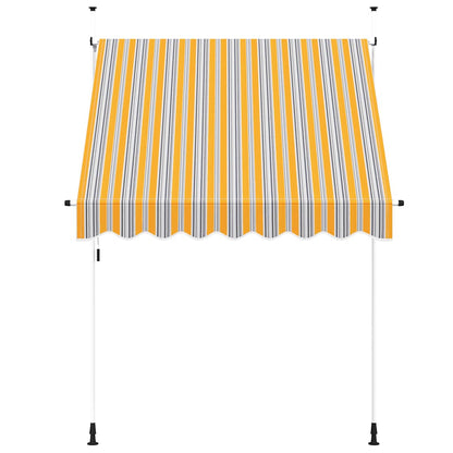 Tenda da Sole Retrattile Manuale 200 cm a Strisce Blu e Gialle | homemem39