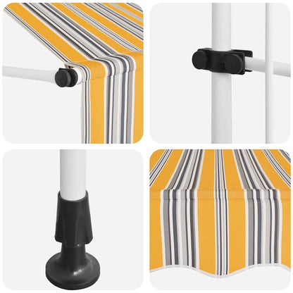 Tenda da Sole Retrattile Manuale 200 cm a Strisce Blu e Gialle | homemem39