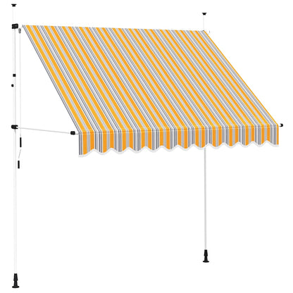 Tenda da Sole Retrattile Manuale 250 cm a Strisce Blu e Gialle