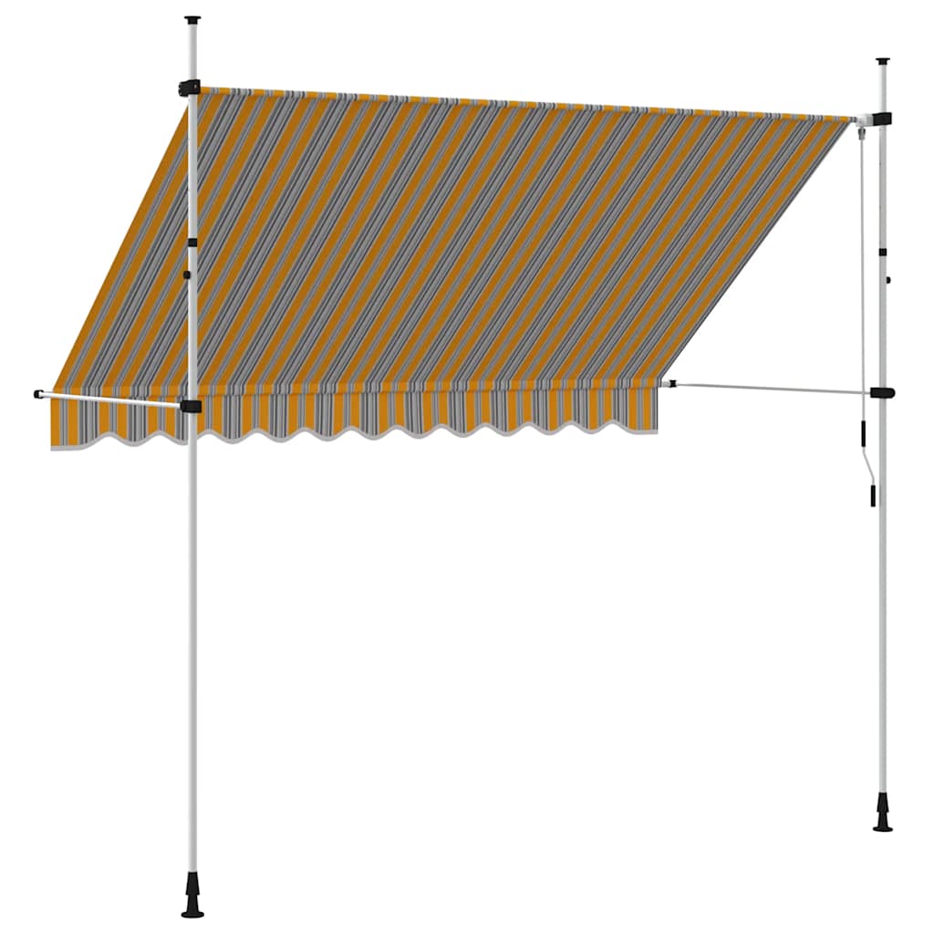 Tenda da Sole Retrattile Manuale 300 cm a Strisce Blu e Gialle | homemem39