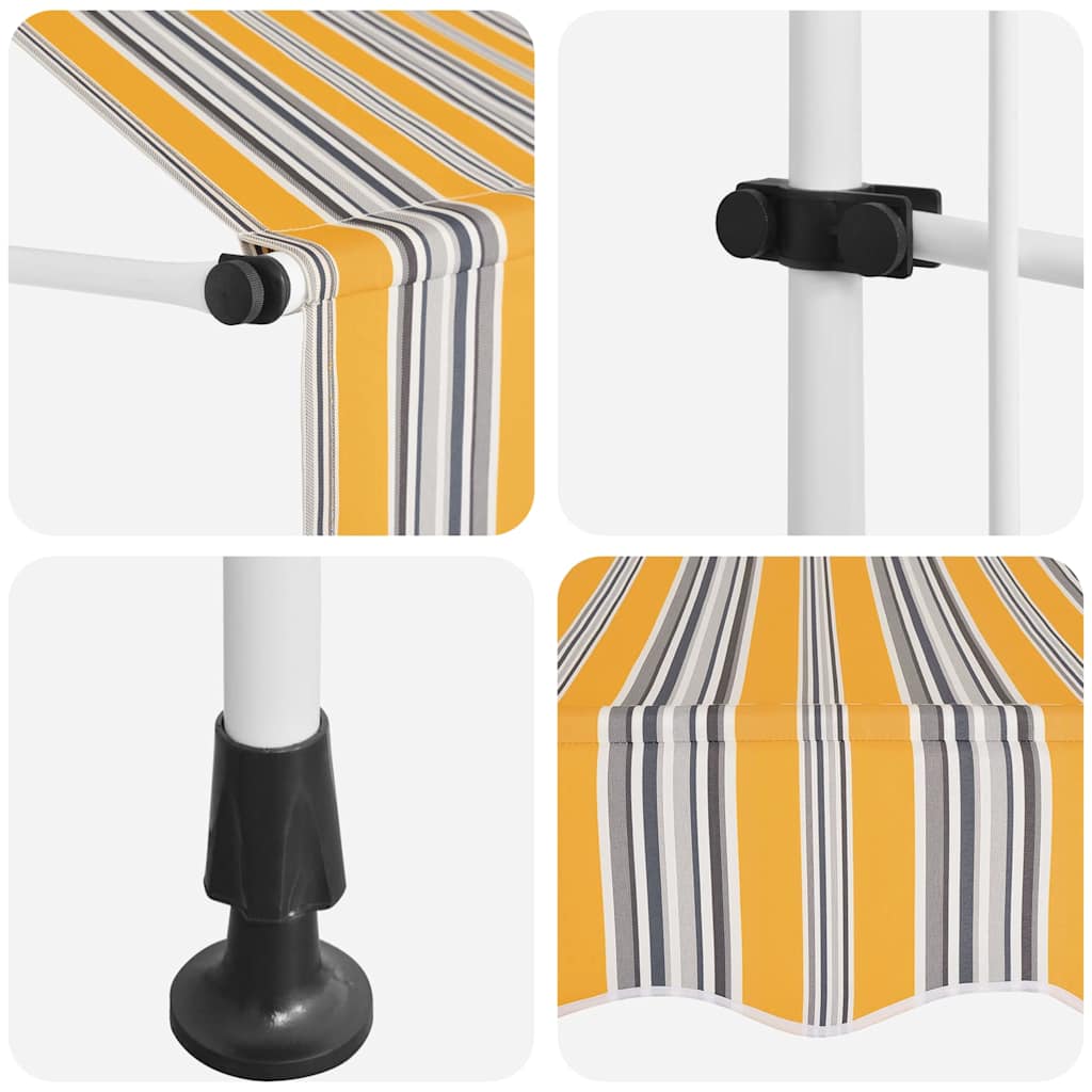Tenda da Sole Retrattile Manuale 300 cm a Strisce Blu e Gialle | homemem39