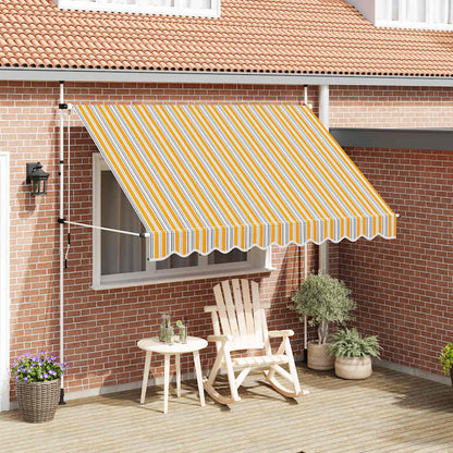 Tenda da Sole Retrattile Manuale 300 cm a Strisce Blu e Gialle