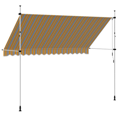 Tenda da Sole Retrattile Manuale 350 cm a Strisce Blu e Gialle