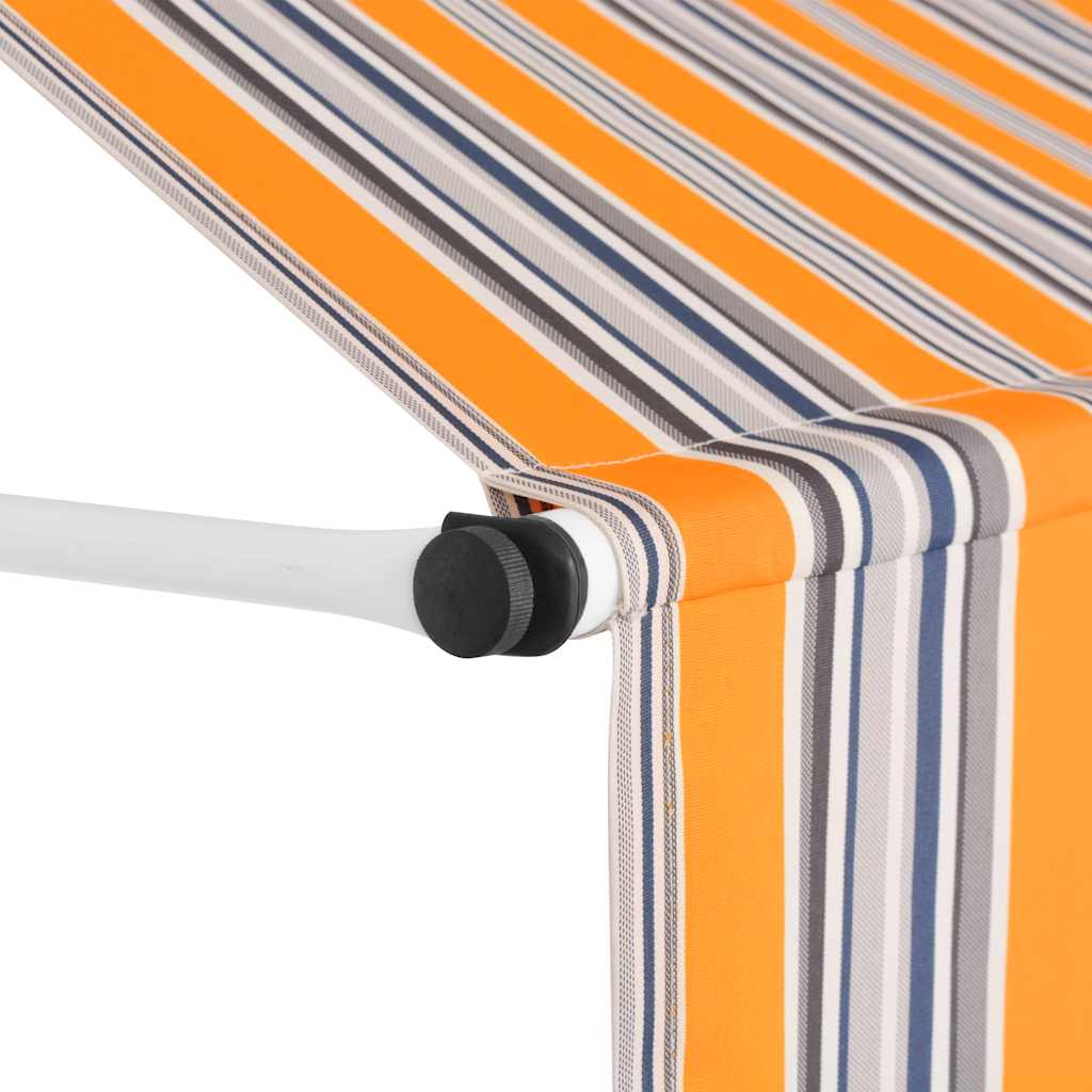 Tenda da Sole Retrattile Manuale 400 cm a Strisce Blu e Gialle | homemem39