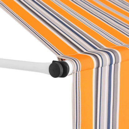 Tenda da Sole Retrattile Manuale 400 cm a Strisce Blu e Gialle | homemem39