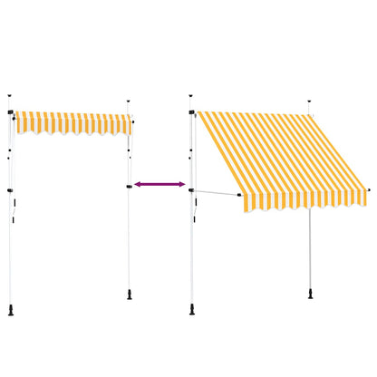 Tenda da Sole Retrattile Manuale 200cm Strisce Arancione Bianco