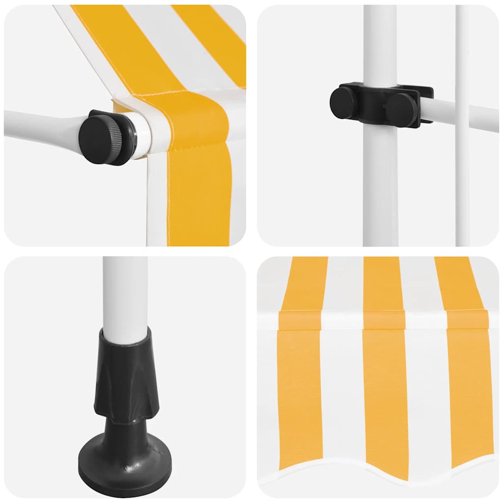 Tenda da Sole Retrattile Manuale 200cm Strisce Arancione Bianco | homemem39