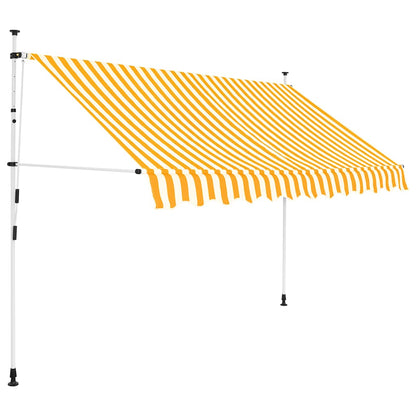 Tenda da Sole Retrattile Manuale 250cm Strisce Arancione Bianco