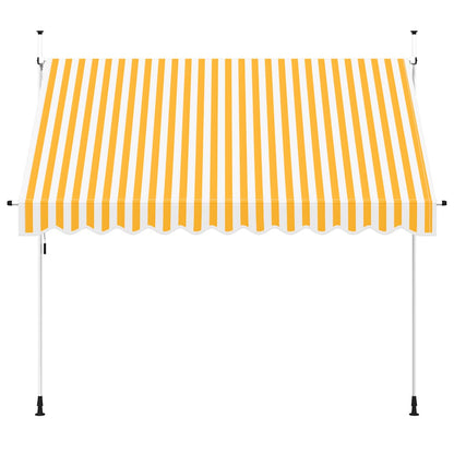 Tenda da Sole Retrattile Manuale 300cm Strisce Arancione Bianco