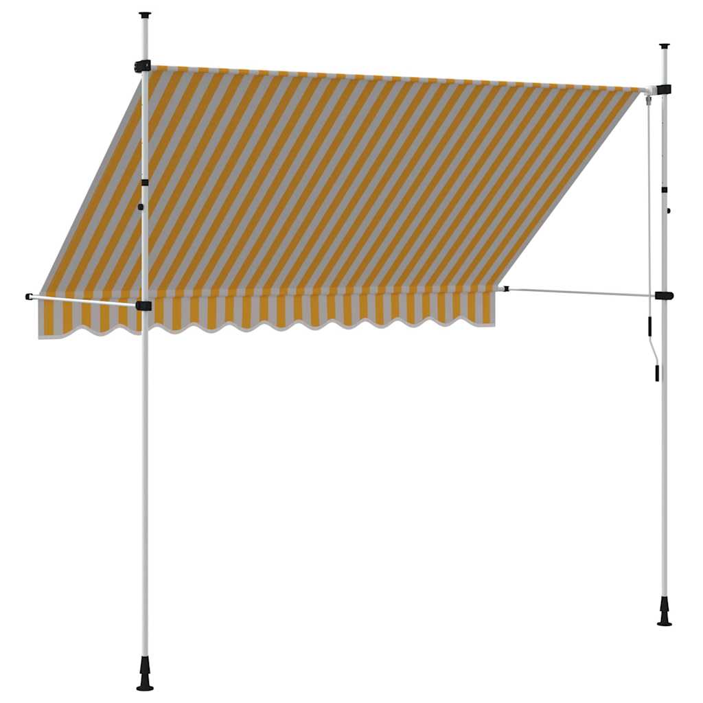 Tenda da Sole Retrattile Manuale 300cm Strisce Arancione Bianco | homemem39