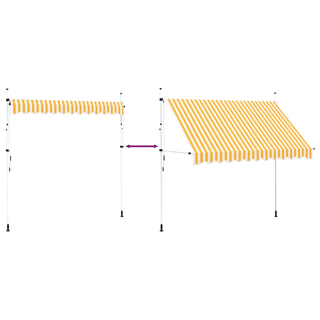 Tenda da Sole Retrattile Manuale 300cm Strisce Arancione Bianco