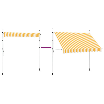 Tenda da Sole Retrattile Manuale 300cm Strisce Arancione Bianco