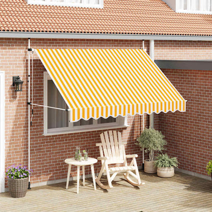 Tenda da Sole Retrattile Manuale 300cm Strisce Arancione Bianco
