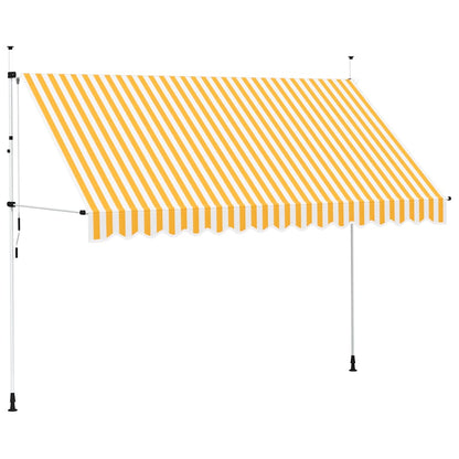 Tenda da Sole Retrattile Manuale 350cm Strisce Arancione Bianco