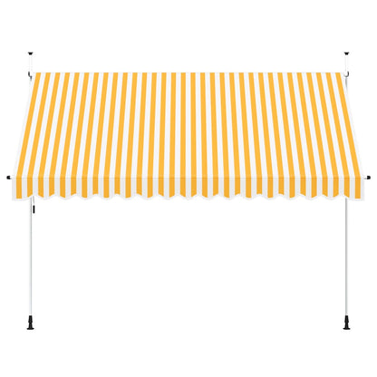 Tenda da Sole Retrattile Manuale 350cm Strisce Arancione Bianco