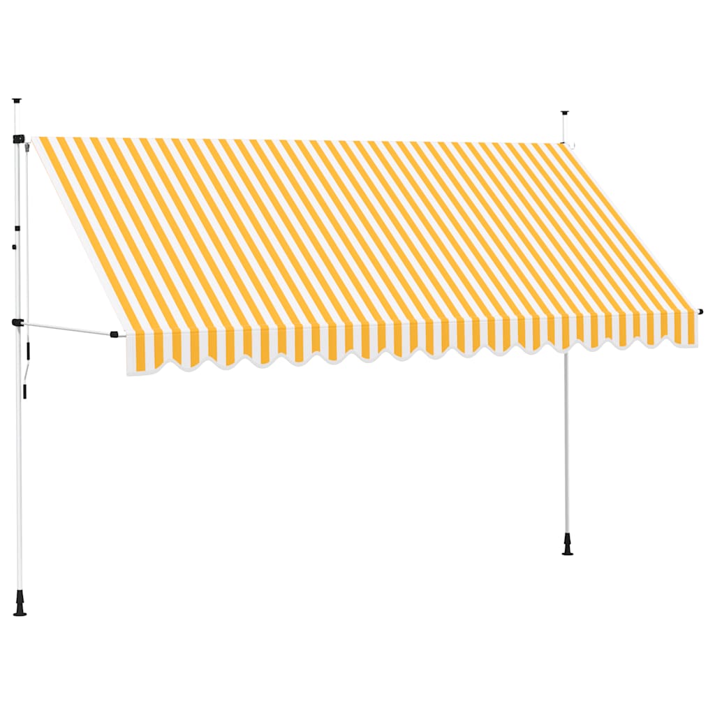 Tenda da Sole Retrattile Manuale 400cm Strisce Arancione Bianco | homemem39