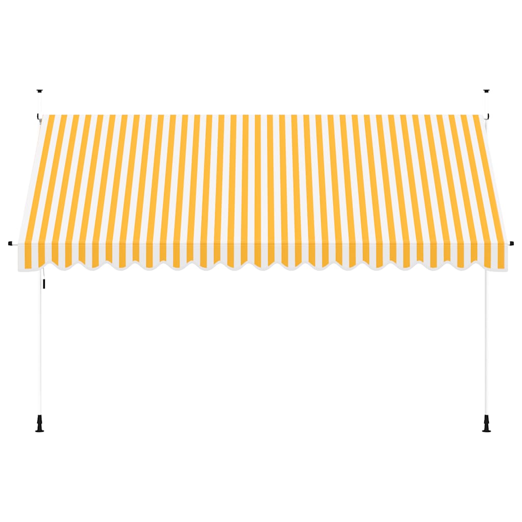 Tenda da Sole Retrattile Manuale 400cm Strisce Arancione Bianco | homemem39