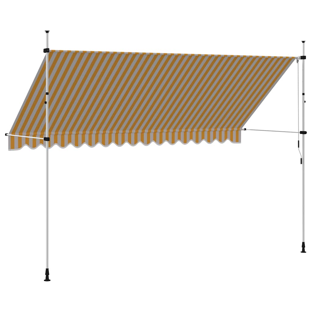 Tenda da Sole Retrattile Manuale 400cm Strisce Arancione Bianco | homemem39