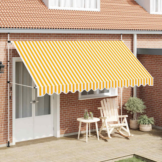 Tenda da Sole Retrattile Manuale 400cm Strisce Arancione Bianco | homemem39