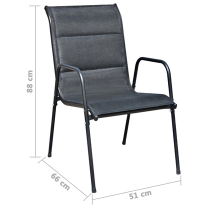 Set da Pranzo da Giardino 9 pz in Acciaio Nero - homemem39