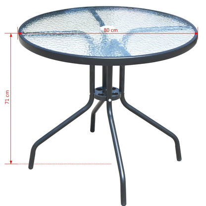 Set da Pranzo da Esterno 5 pz in Acciaio Nero