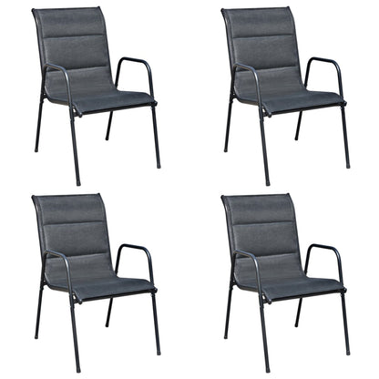 Set da Pranzo da Esterno 5 pz in Acciaio Nero - homemem39