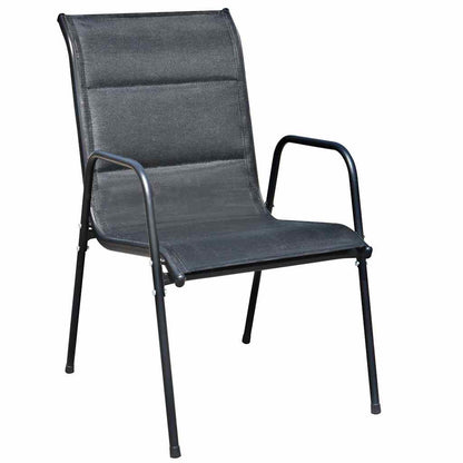 Set da Pranzo da Esterno 5 pz in Acciaio Nero