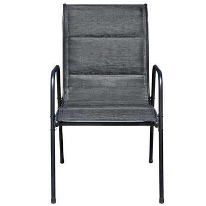 Set da Pranzo da Esterno 5 pz in Acciaio Nero