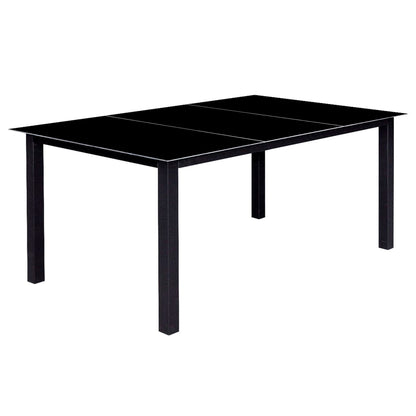 Set da Pranzo da Giardino 9 pz Pieghevole in Alluminio Nero