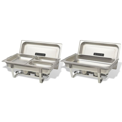 Set 2 pz Teglie Scaldavivande in Acciaio Inossidabile | homemem39