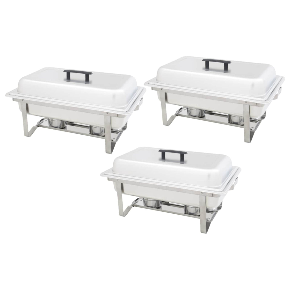Set 3 pz Teglie Scaldavivande in Acciaio Inossidabile