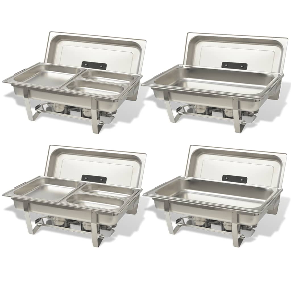 Set 4 pz Teglie Scaldavivande in Acciaio Inossidabile | homemem39