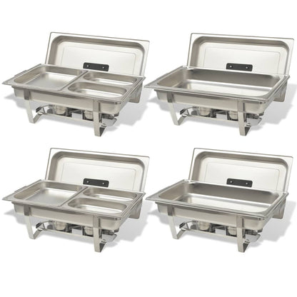 Set 4 pz Teglie Scaldavivande in Acciaio Inossidabile | homemem39