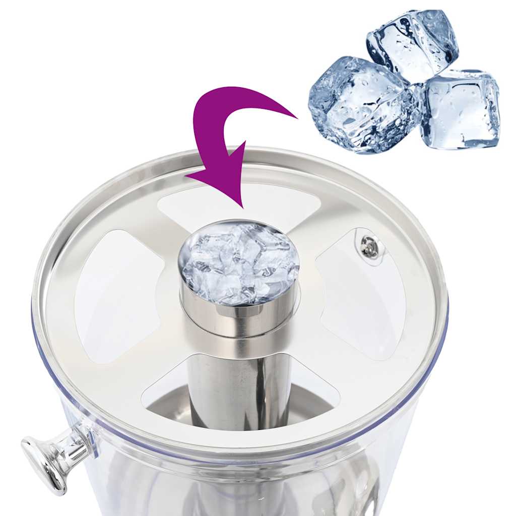 Doppio Distributore di Succhi di Frutta e Bibite Acciaio Inossidabile 2 x 8 L