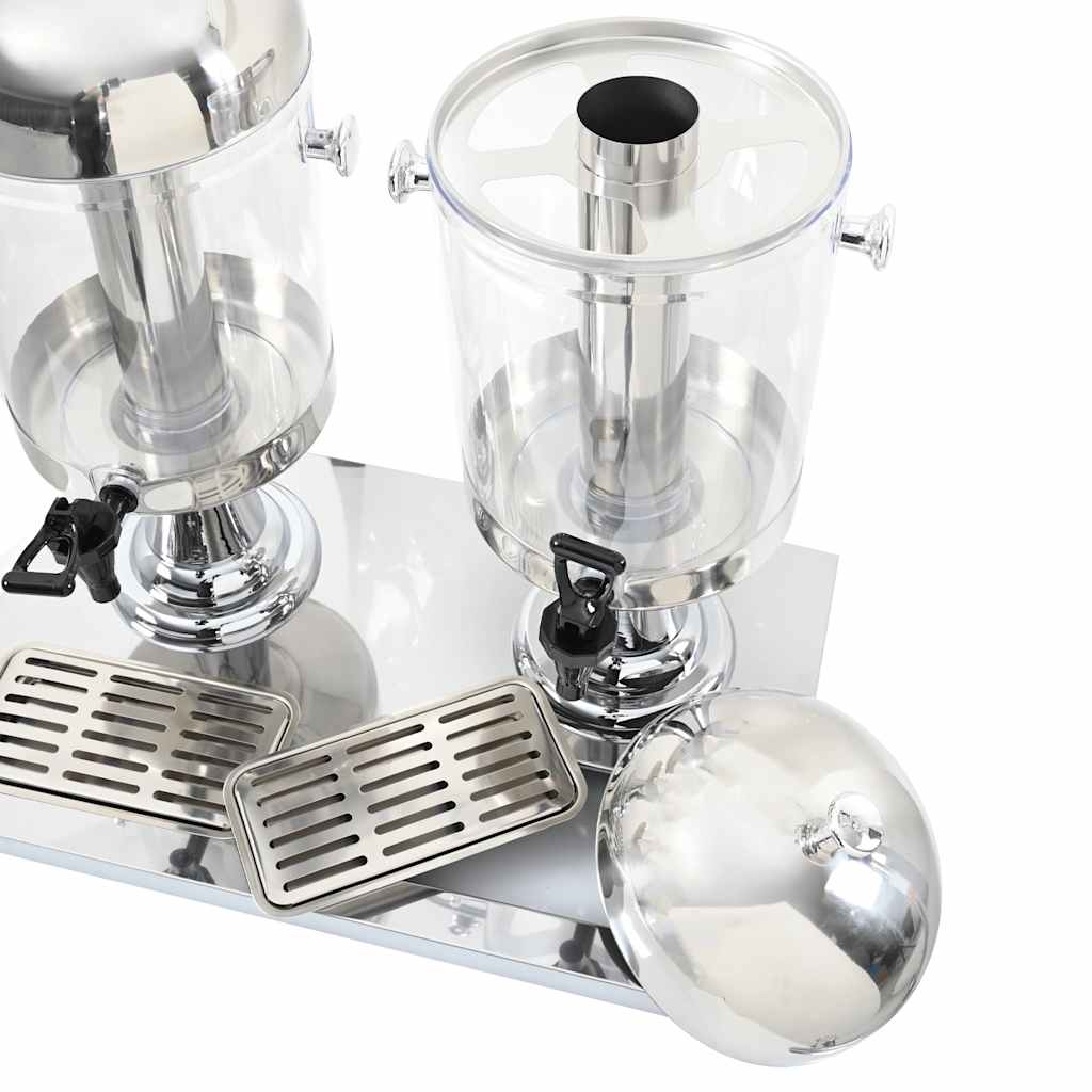 Doppio Distributore di Succhi di Frutta e Bibite Acciaio Inossidabile 2 x 8 L